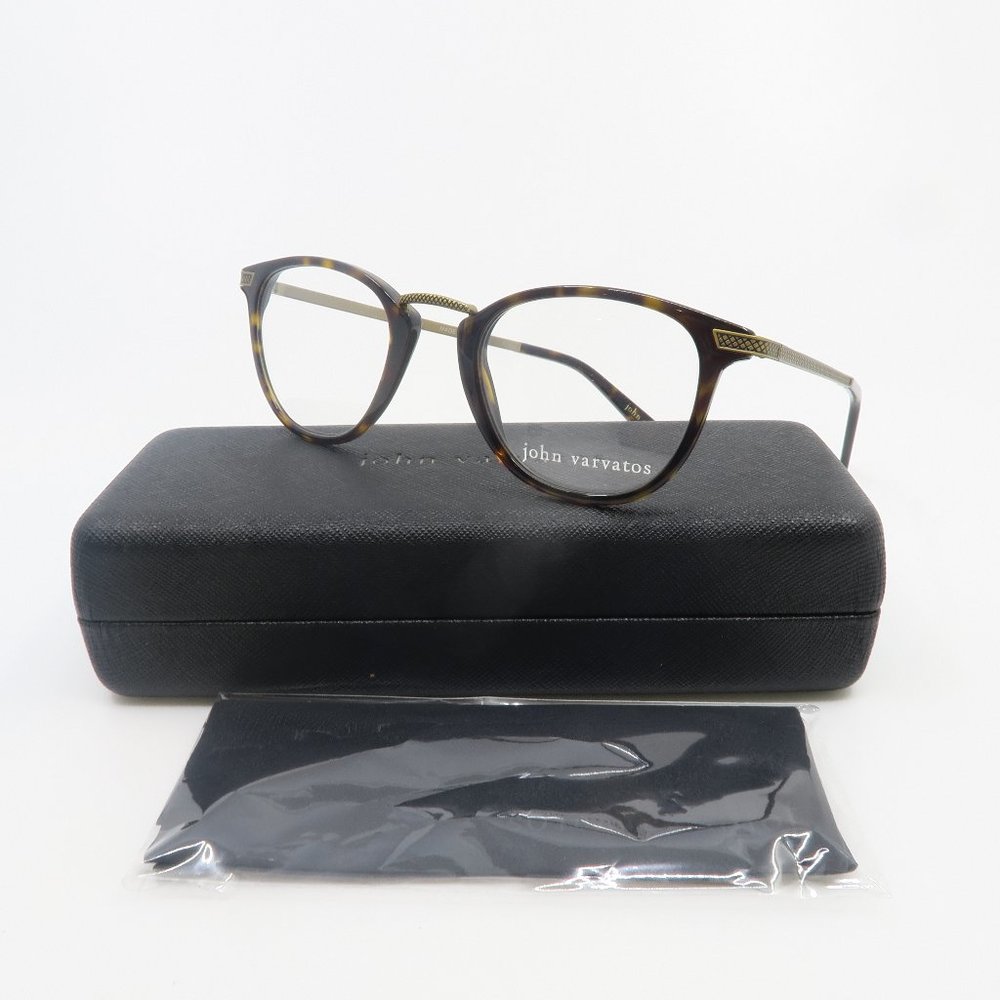 John Varvatos V372 Brown Tortoise/Bronze New Round Eyeglasses with case